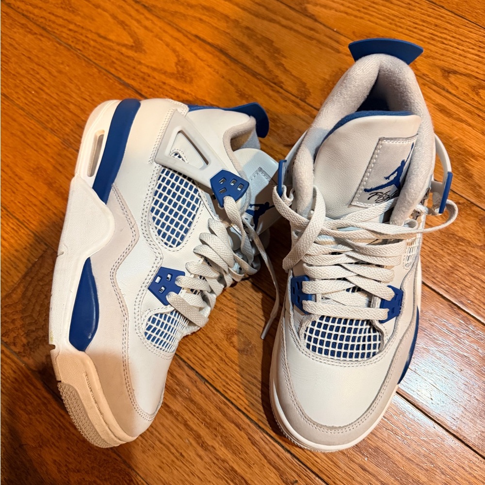 White and Blue Jordan Sneakers